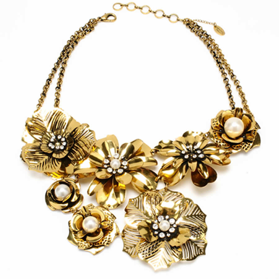 Floral Golden Neck Piece